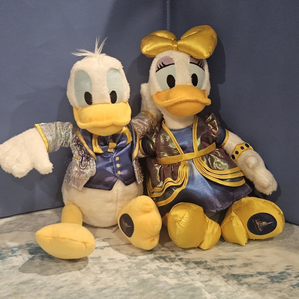 Disney Parks Walt Disney World 50th Anniversary Donald & Daisy Duck‎ Plush Set